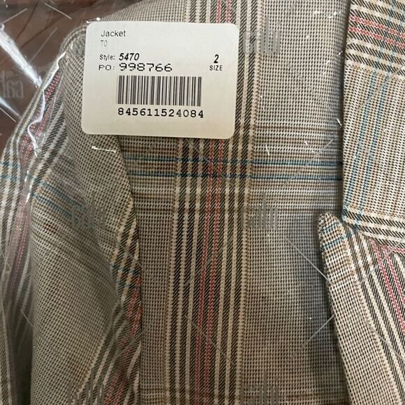 NWT- Cabi Plaid Sleuth Blazer Jacket - Size 2 - Picture 3 of 7